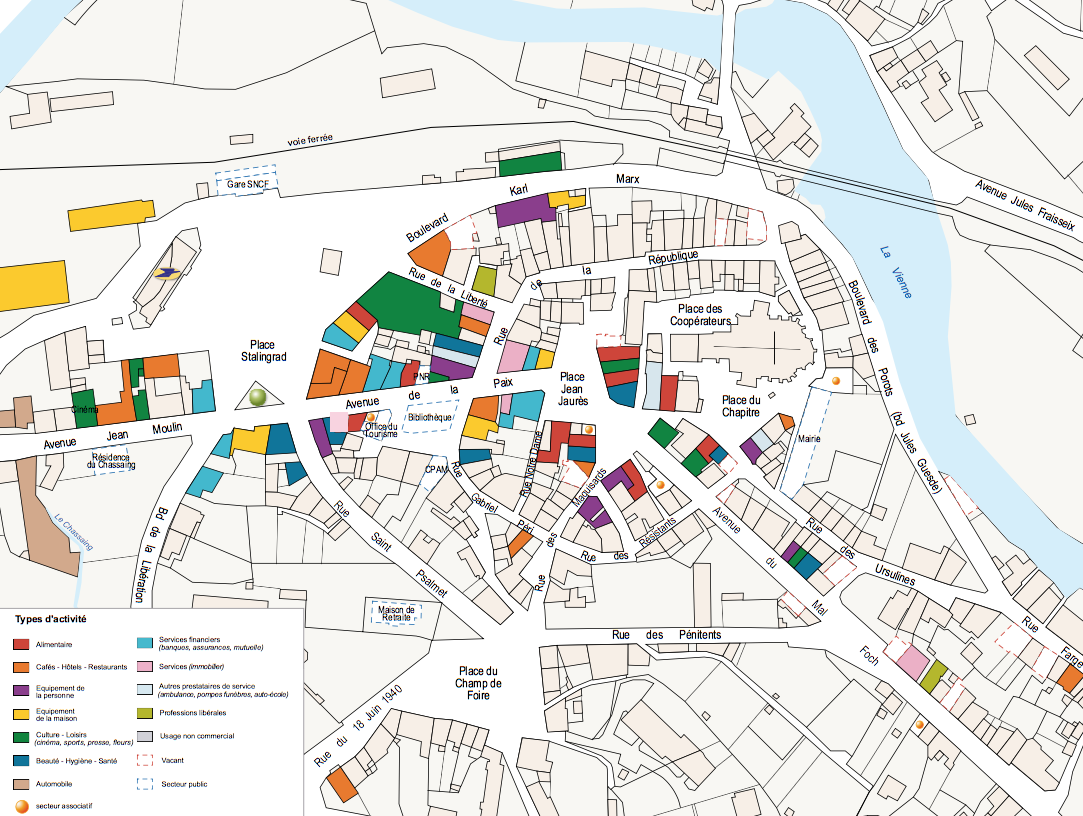 Plan eymoutiers commerces